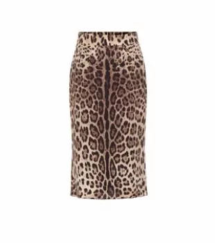 Dolce & Gabbana - Leopard-Print Stretch-Silk Skirt