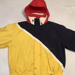 Sailing Gear Jacket Blue Yellow Red Colorblock Hood