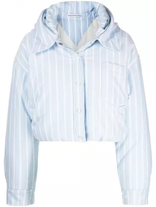 Oxford Stripe Puffer Jacket