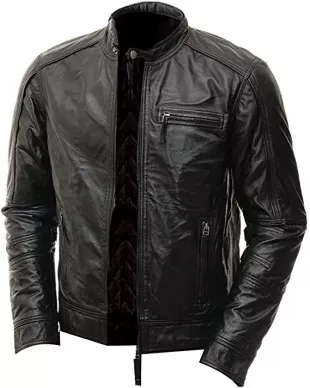 Vintage Racer Jacket - Real Leather Jackets Men Biker - Real Leather Distressed Motorcycle Jacket Mens