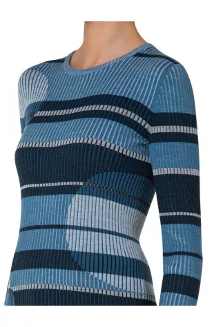 Stripe Shadow Rib Wool Sweater