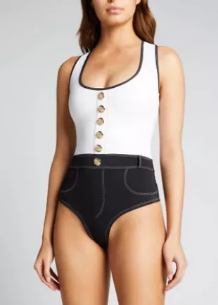 Lavinia Racerback Button One-Piece Swimsuit