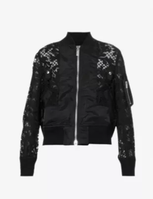 Lace Embroidered Panel Woven Jacket