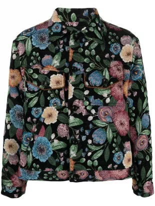 Floral-jacquard Jacket