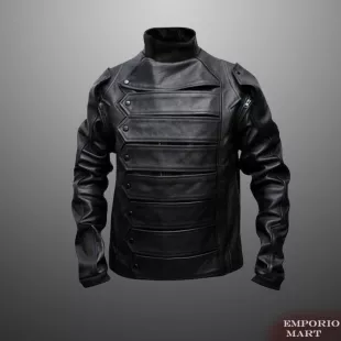 Captain America The Winter Soldier Bucky Barnes Movie Leather Jacket and Vest