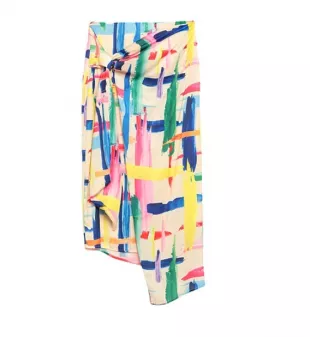 Abstract Print Wrap Skirt