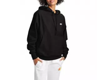 Reverse Weave, Oversized Hoodie for Women, C Logo, Black-Y06145