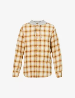 Edison Regular-Fit Cotton-Blend Hooded Flannel Shirt