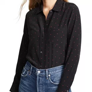 Kate Button Up Red Heart Shirt