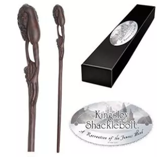 Kingsley Shacklebolt Character Wand - 14in (35.5cm) Wizarding World Wand with Name Tag - Harry Potter Film Set Movie Props Wands