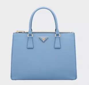 Prada - Galleria Saffiano Leather Large Bag in Astral Blue