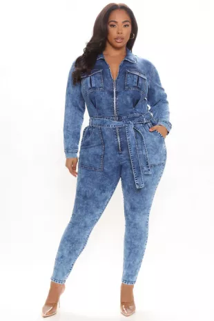 Demetria Denim Jumpsuit