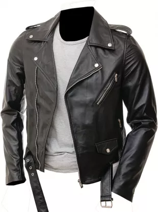 Motorcycle Distressed Cafe Racer Leather Jacket