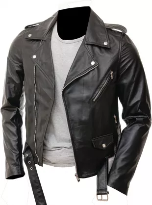 Motorcycle Distressed Brown Cafe Racer Leather Jacket