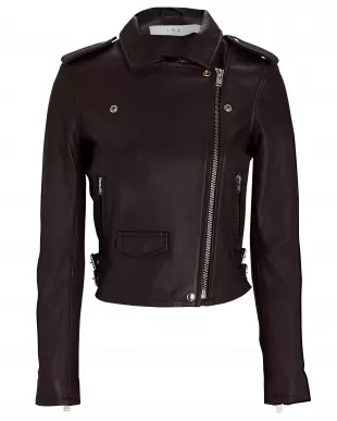 Ashville Plum Leather Jacket