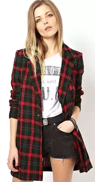 Reclaimed Vintage Check Coat