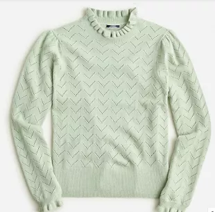 Cashmere Pointelle Mockneck Sweater