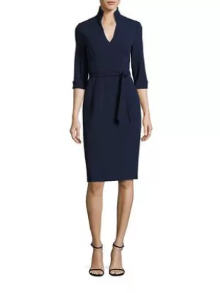 Black Halo - Madeline Tie-Front Sheath Dress