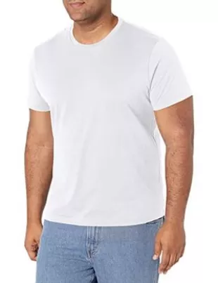 Men's Slim-Fit Short-Sleeve Cotton Crewneck T-Shirt, White
