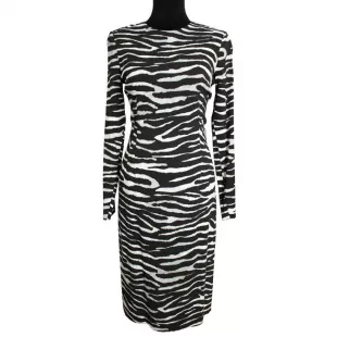 Collection Brown Zebra Sheath Short Casual Dress