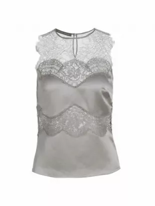 Satin & Lace Pullover Tank
