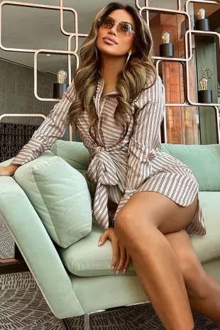 Gettin It Doine Mini Shirt Dress