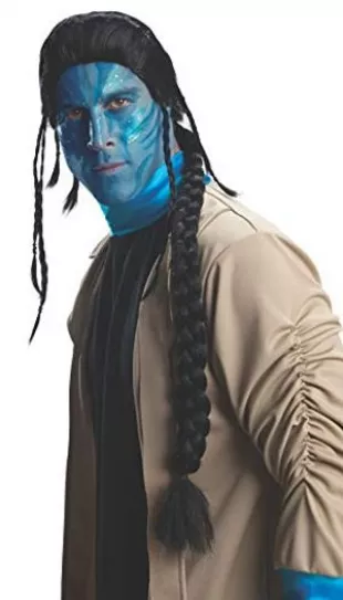 Avatar Jake Sully Costume Wig Party Supplies, Black, One Size US