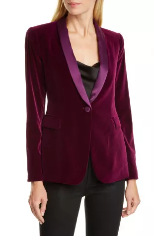 Blazer En Velours Self-Portrait Taille S - Veste Femme Chic, Neuf Sans étiquettes
