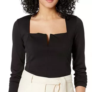 BCBGMAXAZRIA Square Neck Bodysuit worn by Sharon Carter Emily