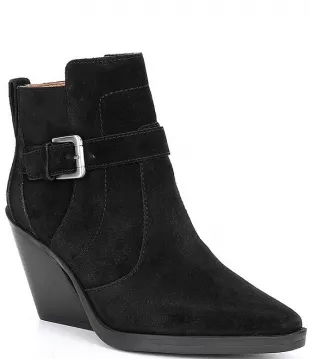 Peatrie Suede Buckle Detail Casual Western Booties