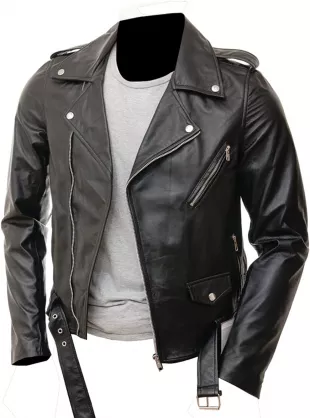 Men's Motorcycle Cafe Racer Leather Jacket
