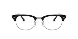 RX5154 Clubmaster Square Prescription Eyeglass Frames, Black/Demo Lens, 49 mm