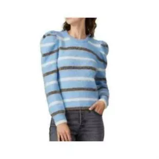 Striped Puff-Sleeve Sweater
