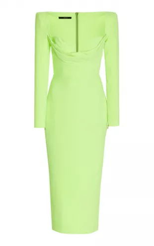 Alex Perry - Corin Draped Stretch Crepe Midi Dress
