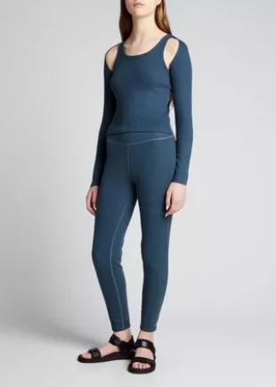 Cutout-Shoulder Long-Sleeve Top