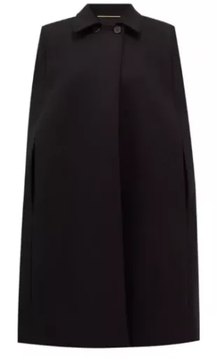 Point Collar Wool twill Cape