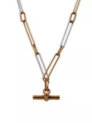 Goldtone Chain Toggle Necklace