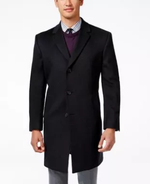 Men's Raburn Wool-Blend Over Coat Slim-Fit