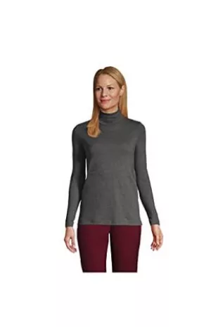 Shaped Supima Turtleneck Charcoal Heather Regular