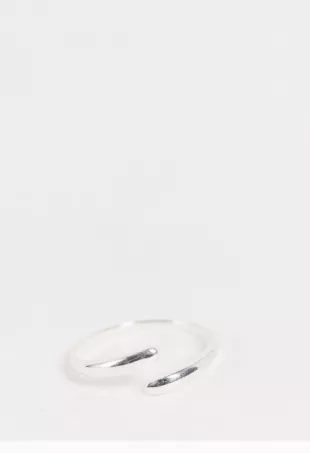Sterling Silver Ring In Melt Wraparound Design