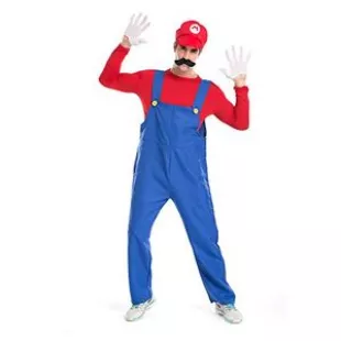 Super Mario Costume,Mario Costume for Halloween Party Cosplay (Medium)