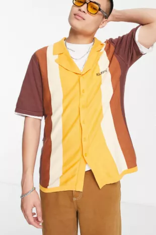 Knit Back Shirt In Multi