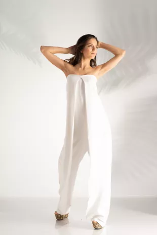 Bossy Sheer Sleeves Jumpsuit White  Classy But Sassy