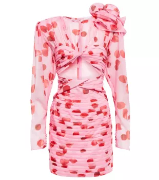 Printed Cutout Georgette Minidress