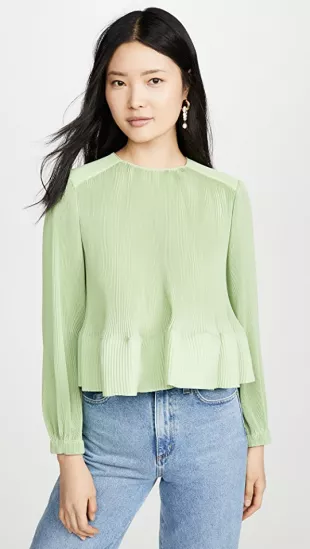 Yoke Pleated Top
