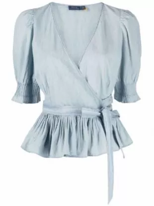 Polo Ralph Lauren - Ruffle-Hem Wrap Blouse
