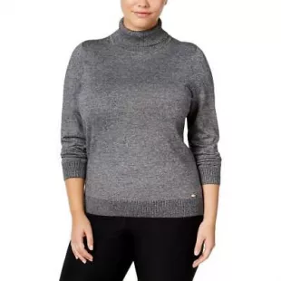 Marled Turtleneck Pullover Sweater