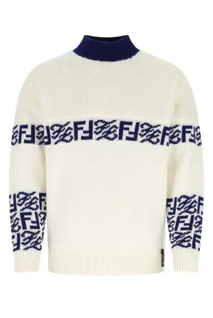 Fendi - Logo Intarsia High-Neck Sweater