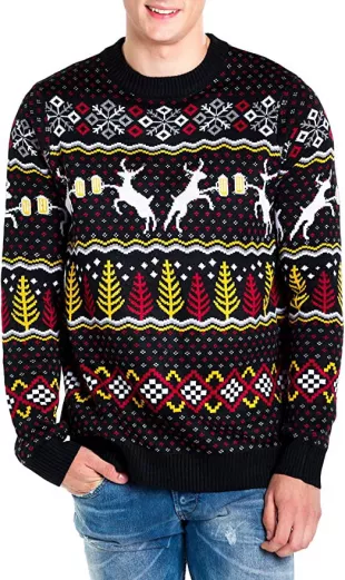 Caribrew Reindeer Cheersing Ugly Christmas Sweater