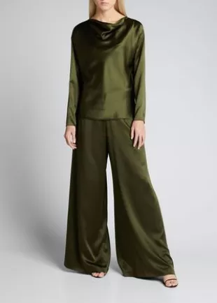 Draped Silk Blouse